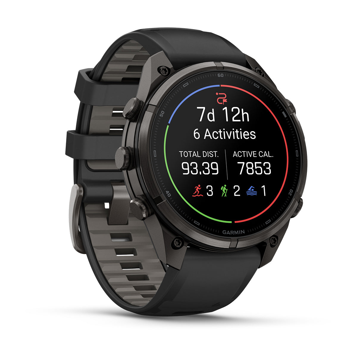 Garmin fenix 9 Pro inReach 47mm AMOLED Sapphire GPS Smartwatch - front-left angled view