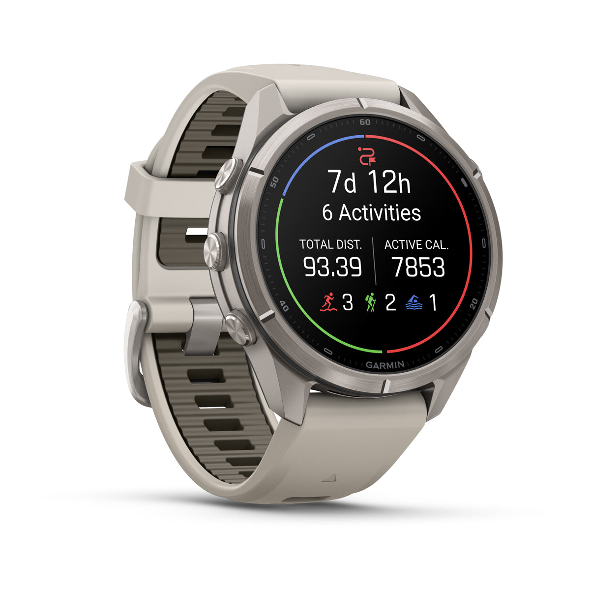 Garmin fenix 9 Pro inReach 43mm AMOLED Sapphire GPS Smartwatch - front-left angled view