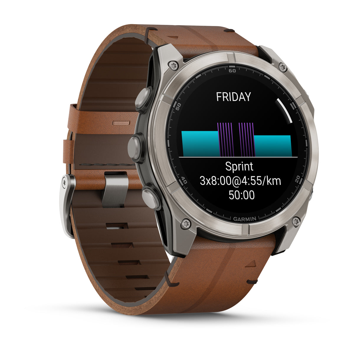 Garmin fenix 8 51mm AMOLED Sapphire GPS Smartwatch - front-left angled view