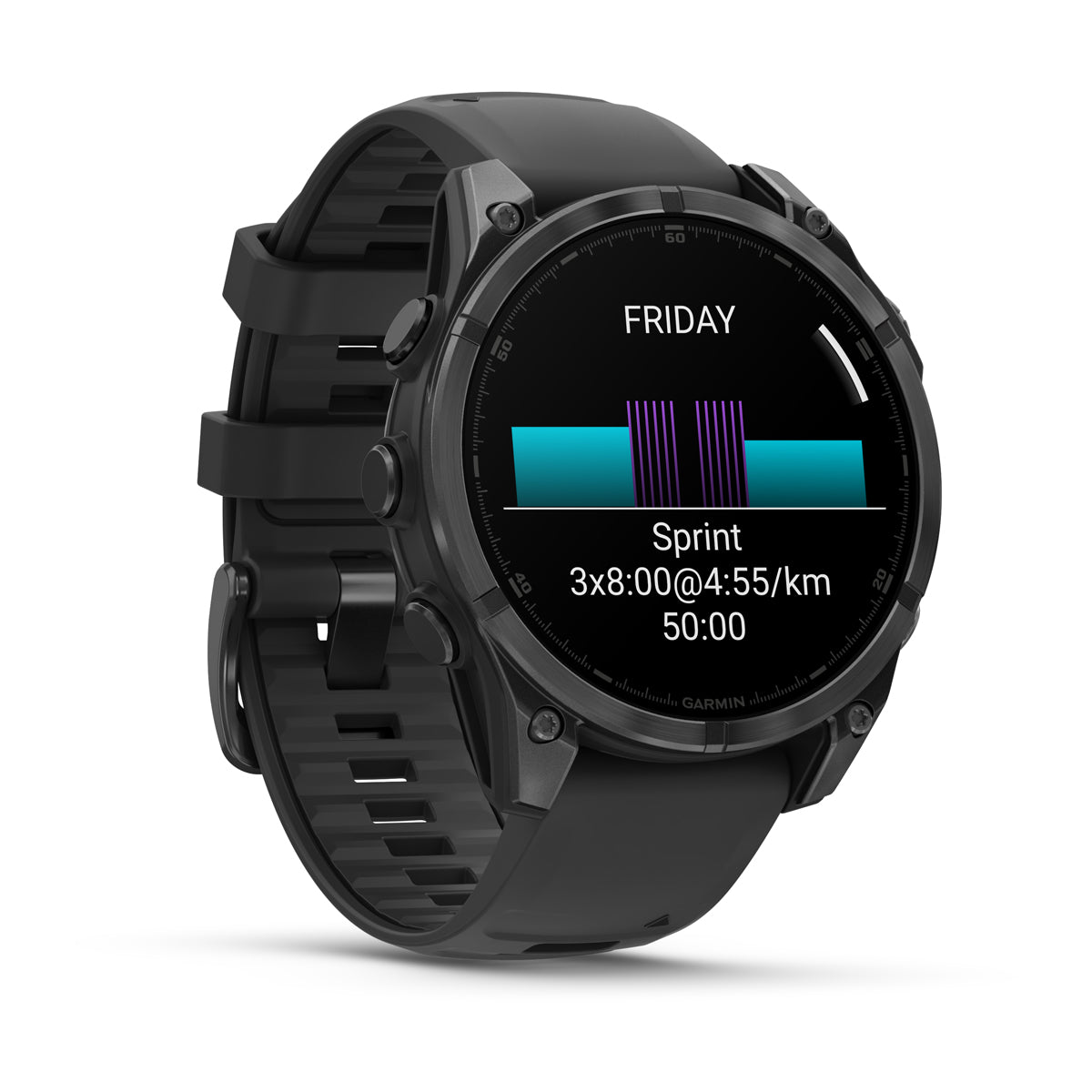 Garmin fenix 8 47mm AMOLED GPS Smartwatch - front-left angled view