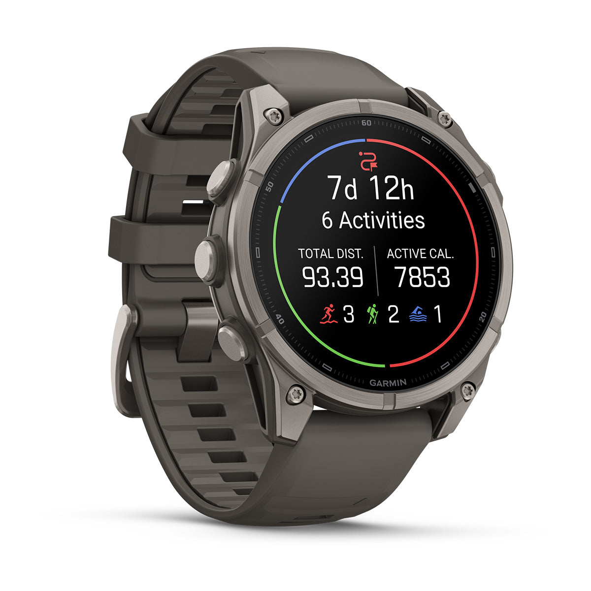 Garmin fenix 9 47mm AMOLED Sapphire GPS Smartwatch - front-left angled view