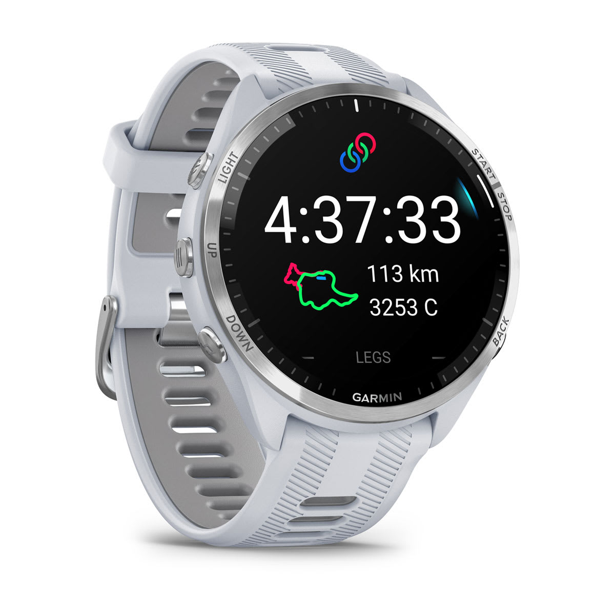 Garmin Forerunner 965 GPS Running Smartwatch - angled left-front view