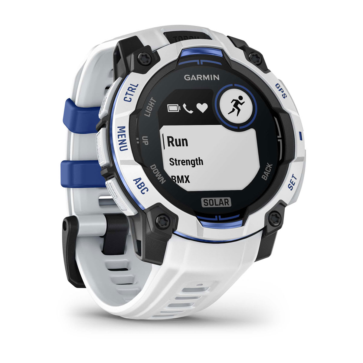 Garmin Instinct 3 45mm Solar Rugged GPS Smartwatch - angled left-front view