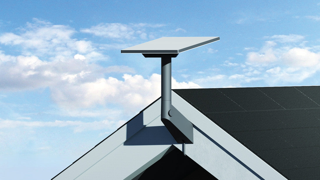 Starlink Mini Wall Mount - Starlink Mini mounted on a gable wall