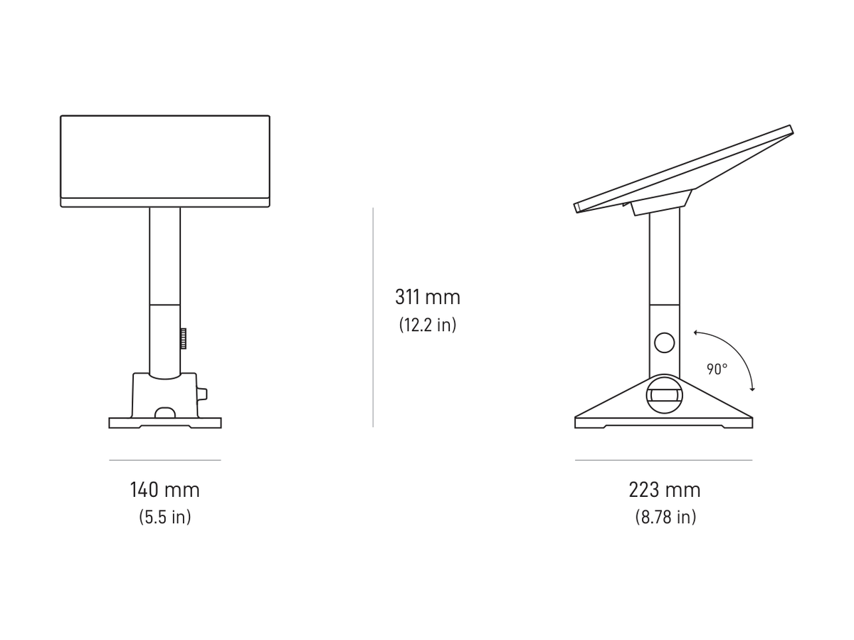 Starlink Mini Pivot Mount - dimensions