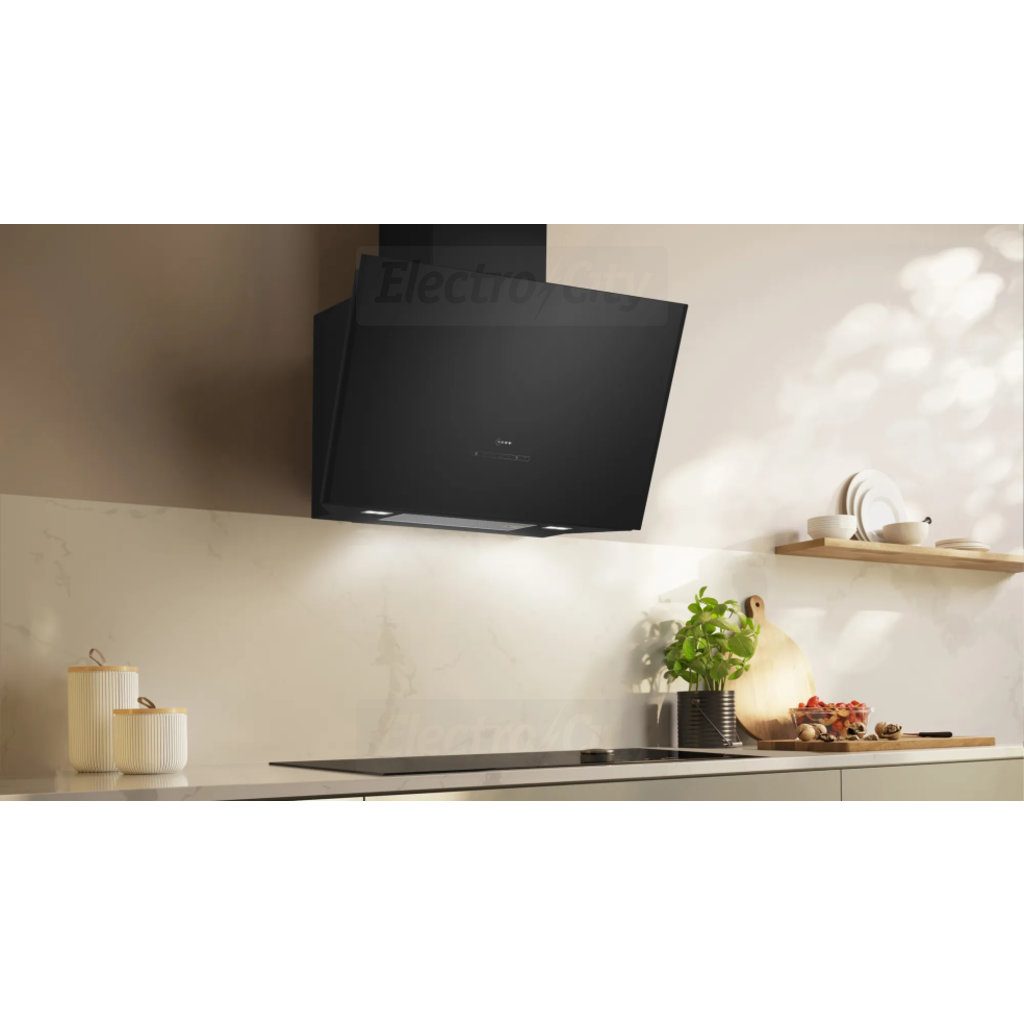 NEFF N70 D88IAN2S0B 80cm angled wall-mounted cooker hood in Black
