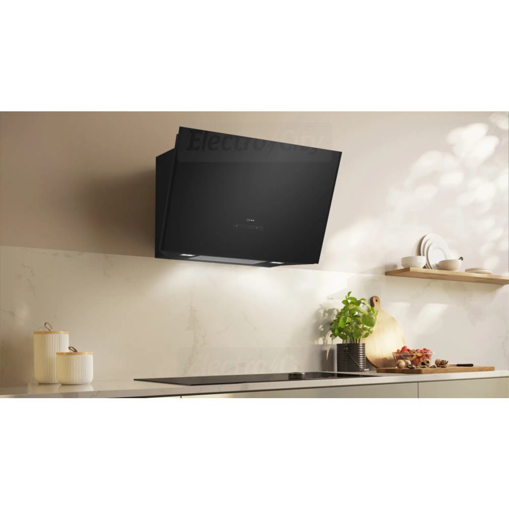 NEFF N70 D88IAN2S0B 80cm angled wall-mounted cooker hood in Black