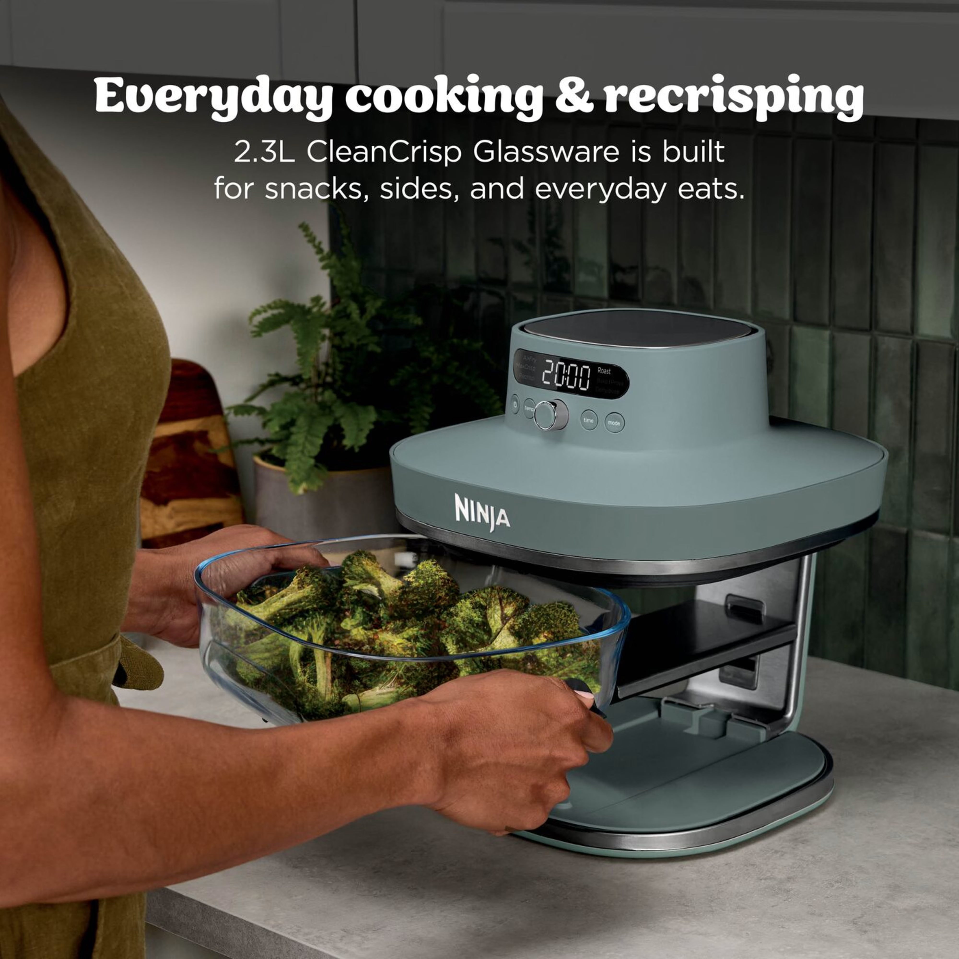 Ninja CRISPi PRO 7-in-1 XL Glass Air Fryer – Ash Grey | AS101UKGY