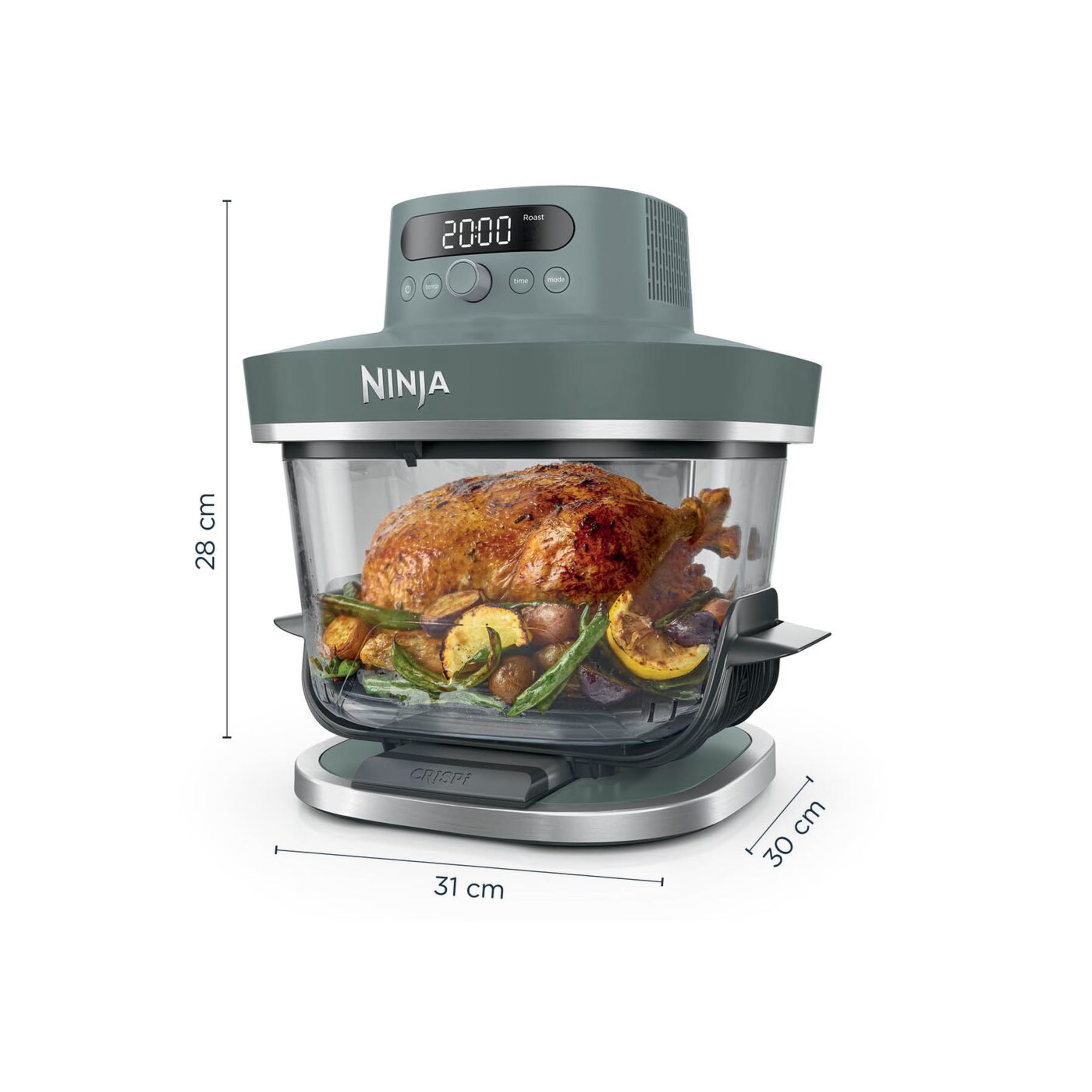 Ninja CRISPi PRO 7-in-1 XL Glass Air Fryer – Ash Grey | AS101UKGY