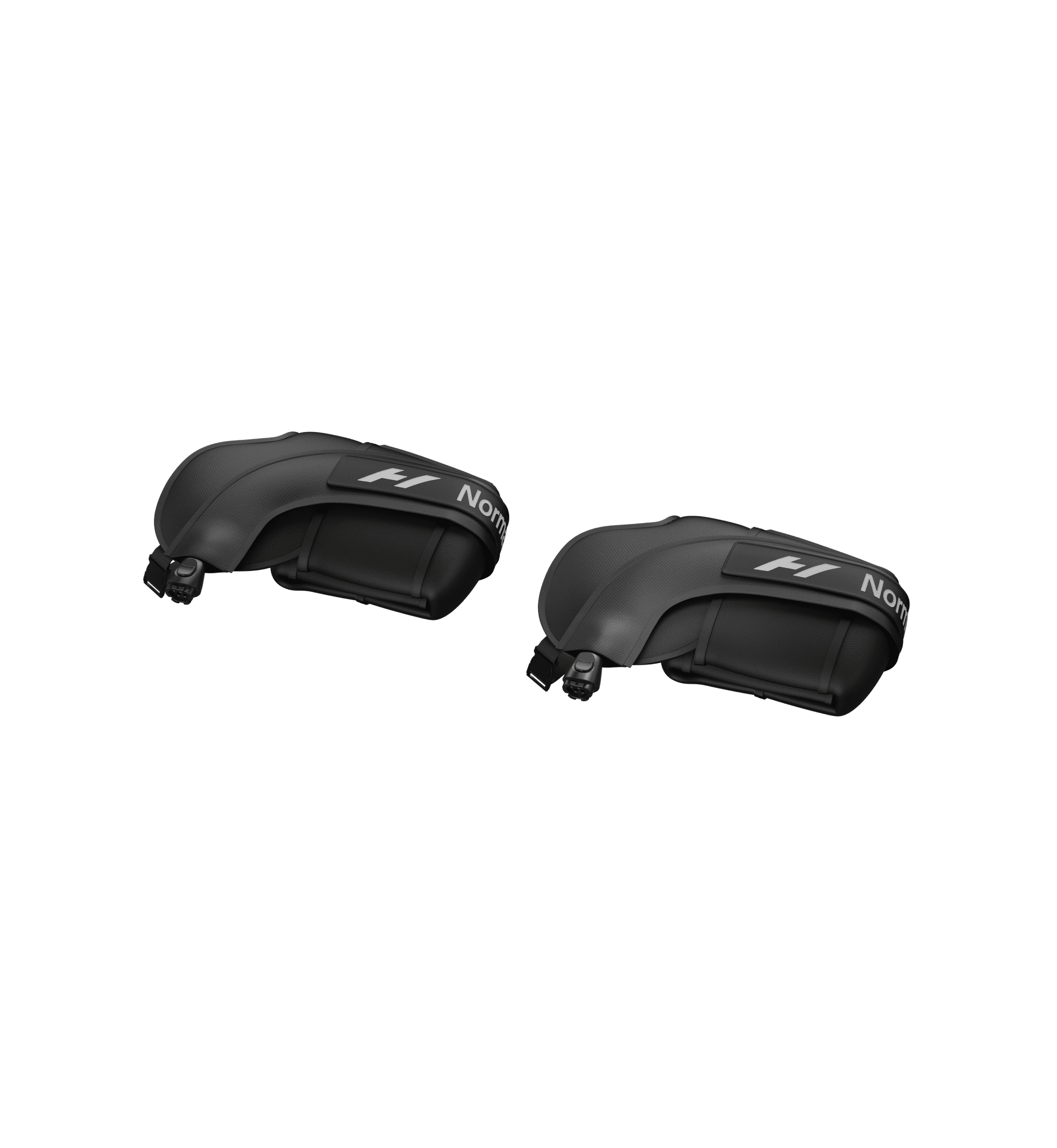 Hyperice Normatec Arm Attachments, black, pair laid flat separated view