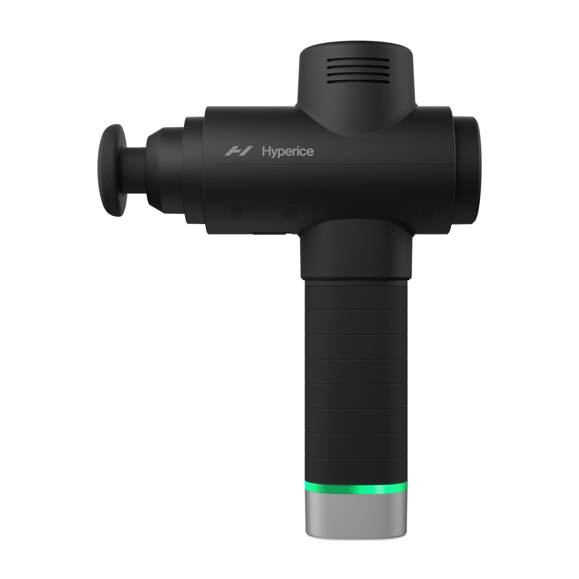 Hyperice Hypervolt 2 Pro black massage gun — angled studio view