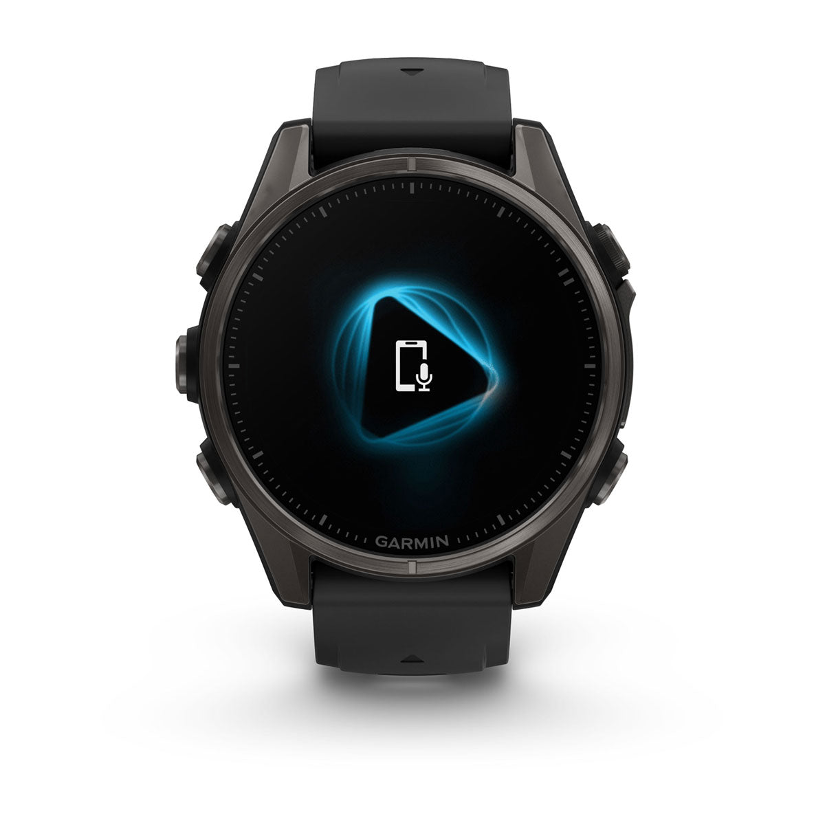 Garmin fenix 8 43mm AMOLED Sapphire GPS Smartwatch - front view with data screen