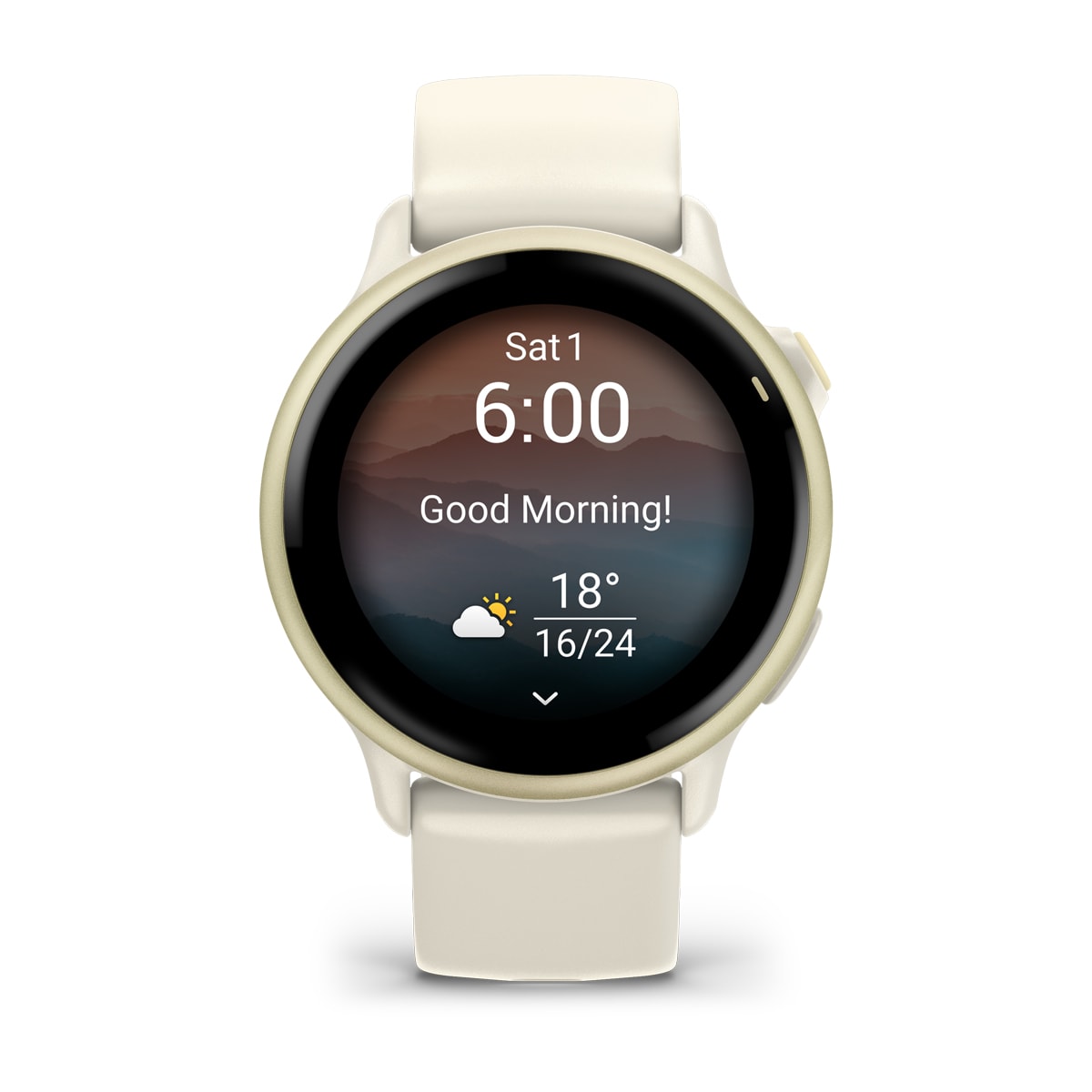 Garmin vivoactive 6 GPS Fitness Smartwatch - front view, display screen feature