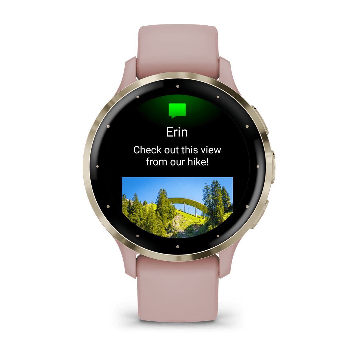 Garmin Venu 3S 41mm GPS Health Smartwatch - front view, display screen feature