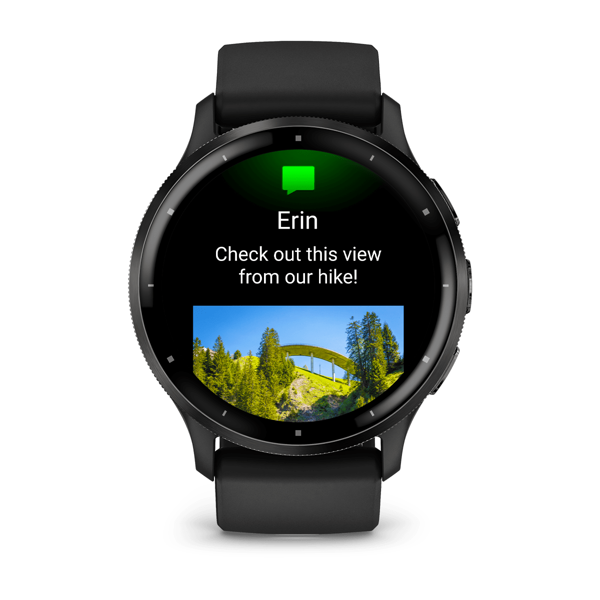Garmin Venu 3 45mm GPS Health Smartwatch - front view, display screen feature