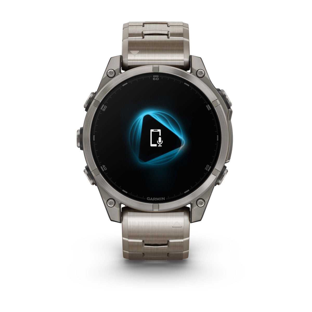 Garmin fenix 8 47mm AMOLED Sapphire GPS Smartwatch - front view with data screen
