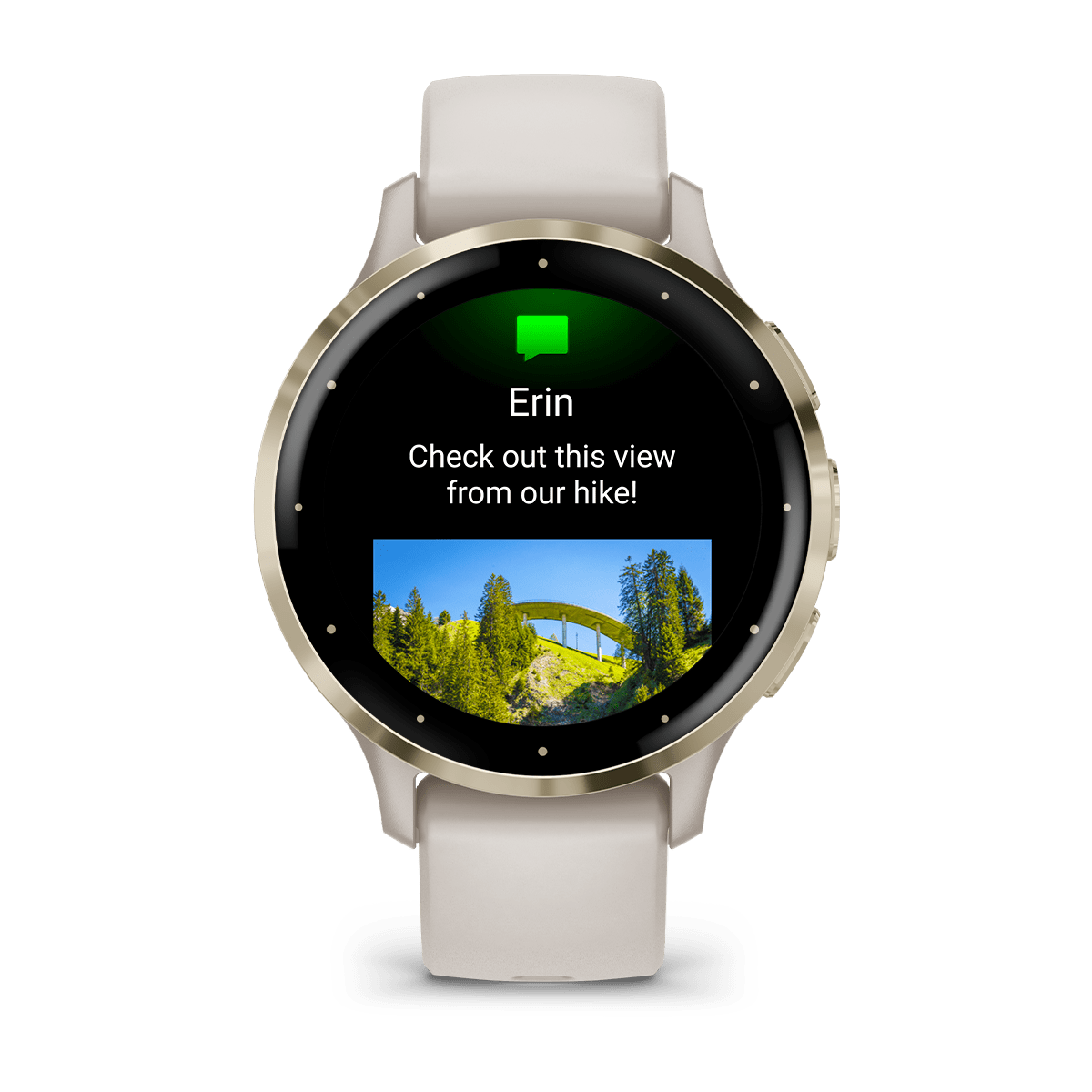 Garmin Venu 3S 41mm GPS Health Smartwatch - front view, display screen feature