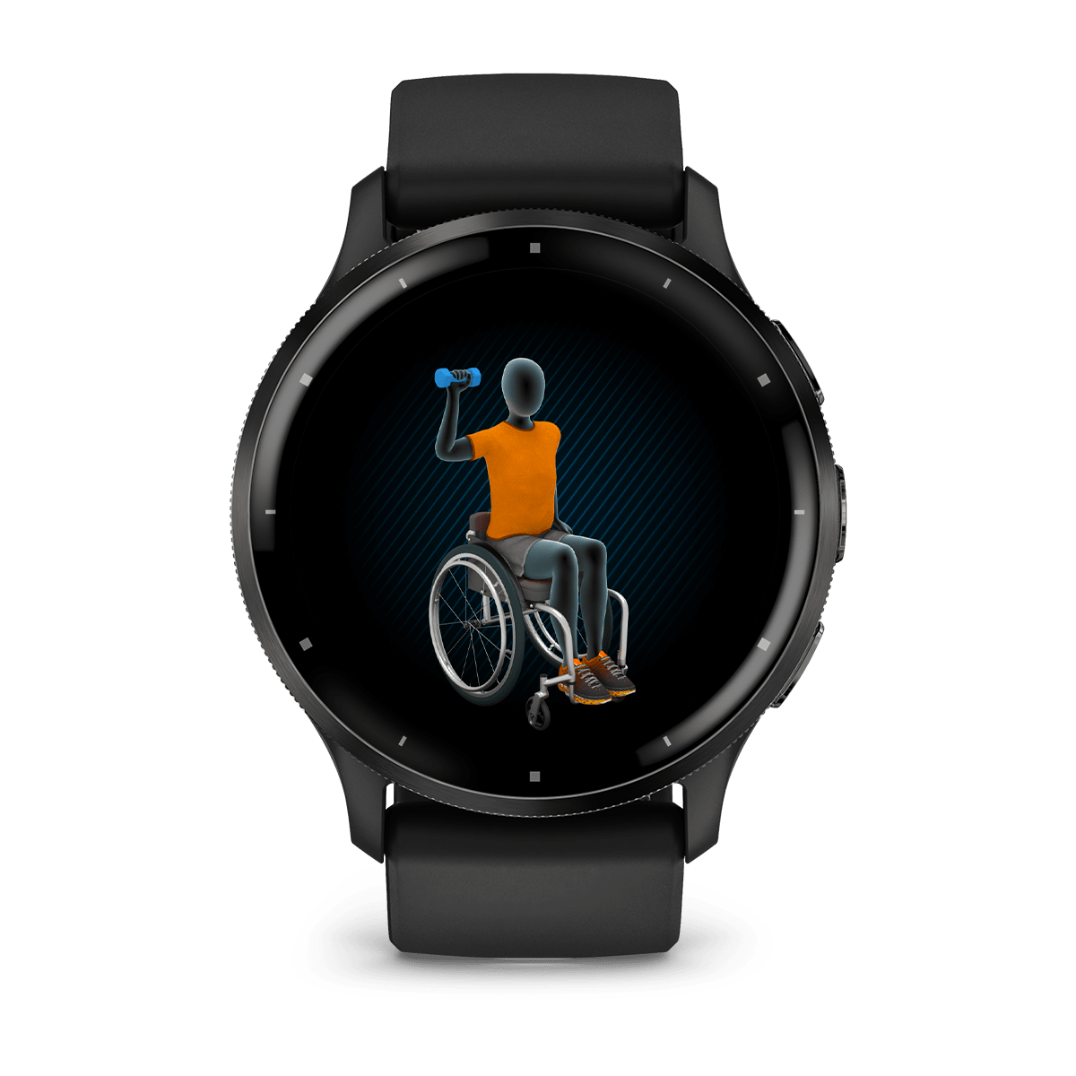 Garmin Venu 3 45mm GPS Health Smartwatch - front view, display screen feature