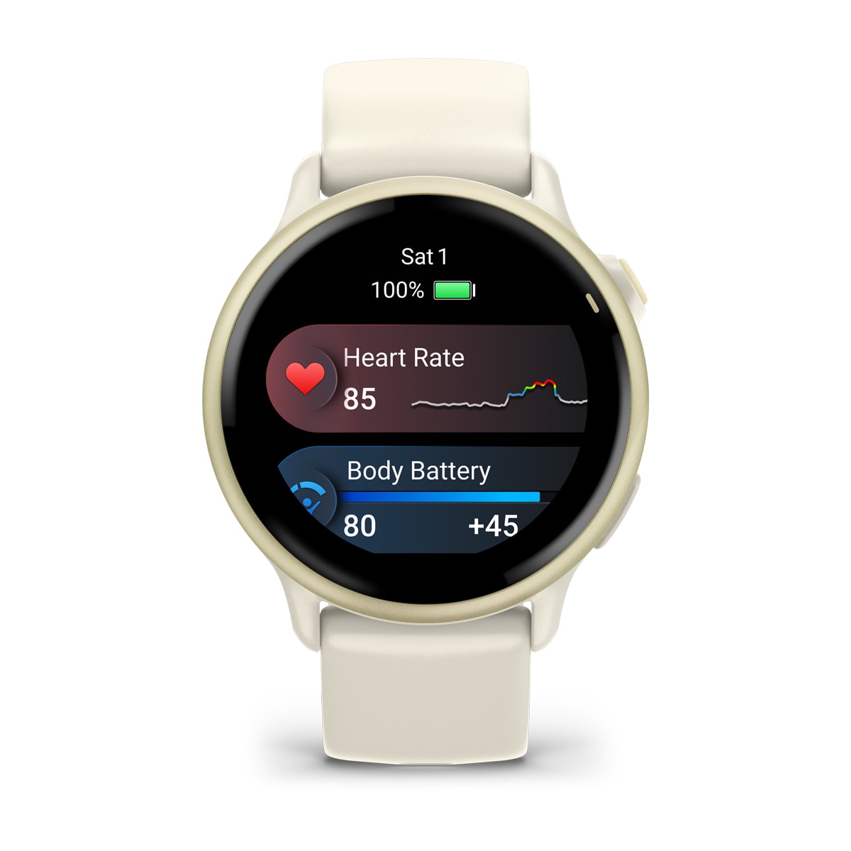 Garmin vivoactive 6 GPS Fitness Smartwatch - front view, display screen feature
