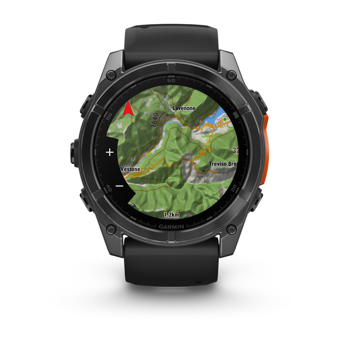 Garmin fenix 8 51mm AMOLED GPS Smartwatch - front view, display screen feature