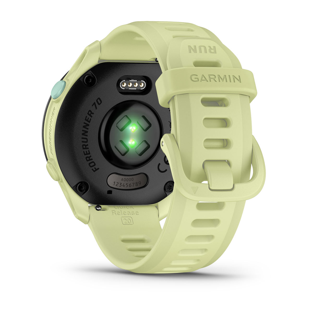 Garmin Forerunner 70 GPS Running Smartwatch - back view, heart-rate sensor