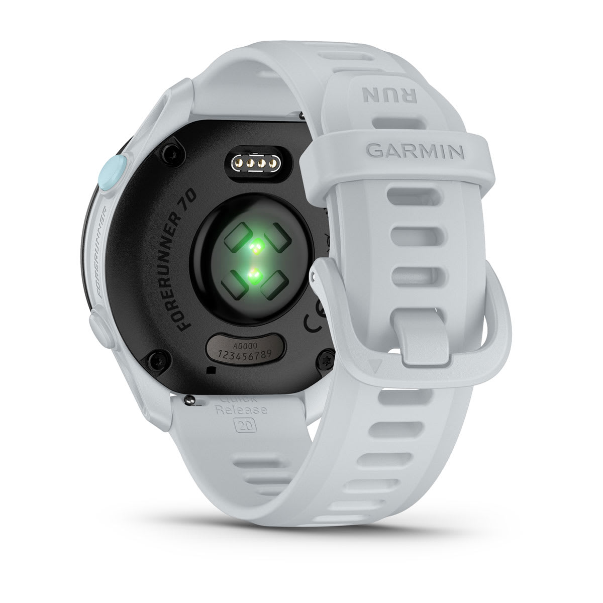 Garmin Forerunner 70 GPS Running Smartwatch - back view, heart-rate sensor