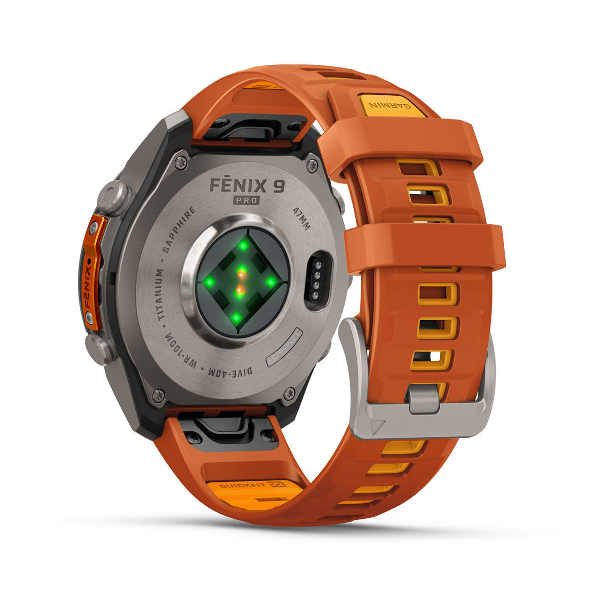 Garmin fenix 9 Pro inReach 47mm AMOLED Sapphire GPS Smartwatch - rear view
