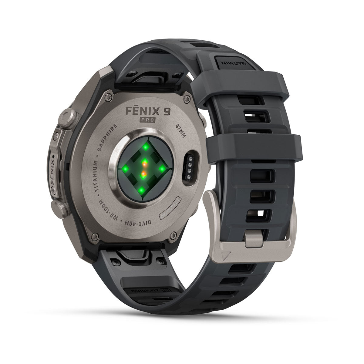 Garmin fenix 9 Pro inReach 47mm AMOLED Sapphire GPS Smartwatch - rear view