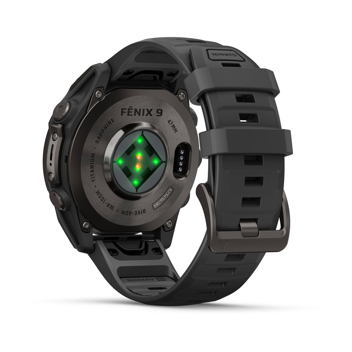 Garmin fenix 9 47mm AMOLED Sapphire GPS Smartwatch - rear view