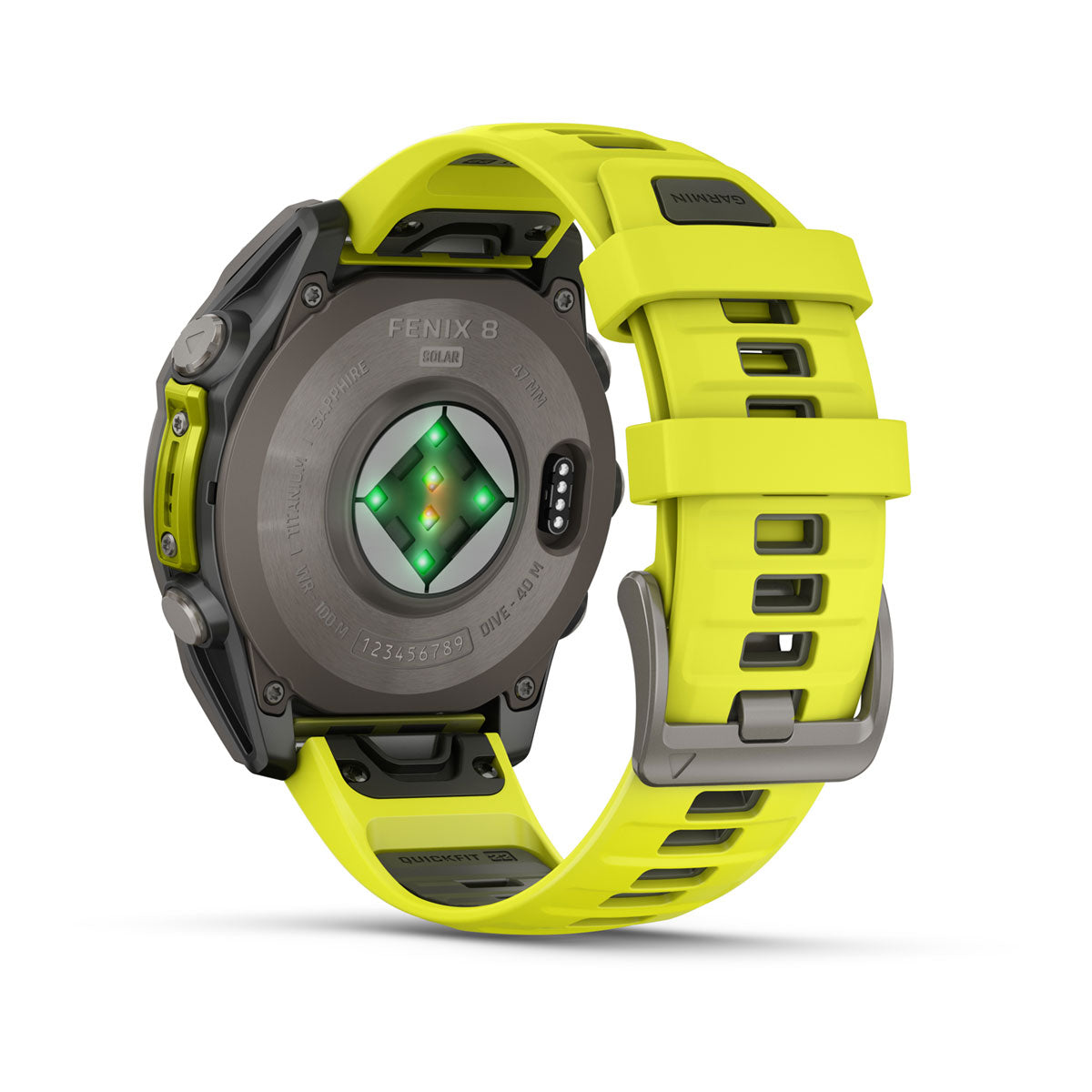 Garmin fenix 8 47mm Solar Sapphire GPS Smartwatch - rear view