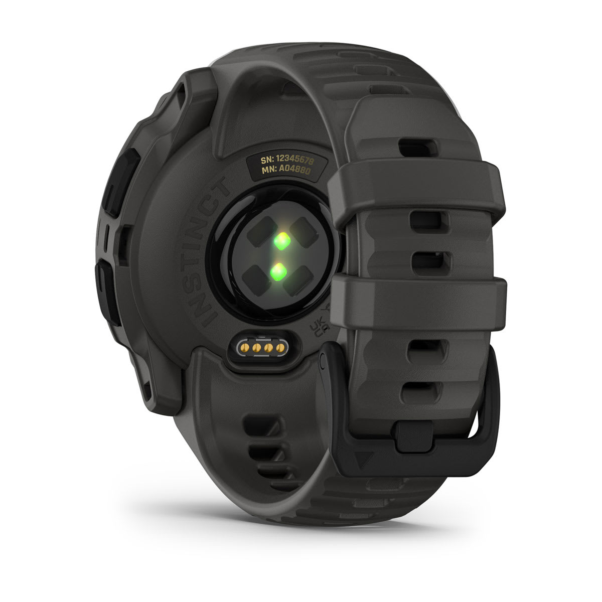 Garmin Instinct E 40mm Rugged GPS Smartwatch - back view, heart-rate sensor