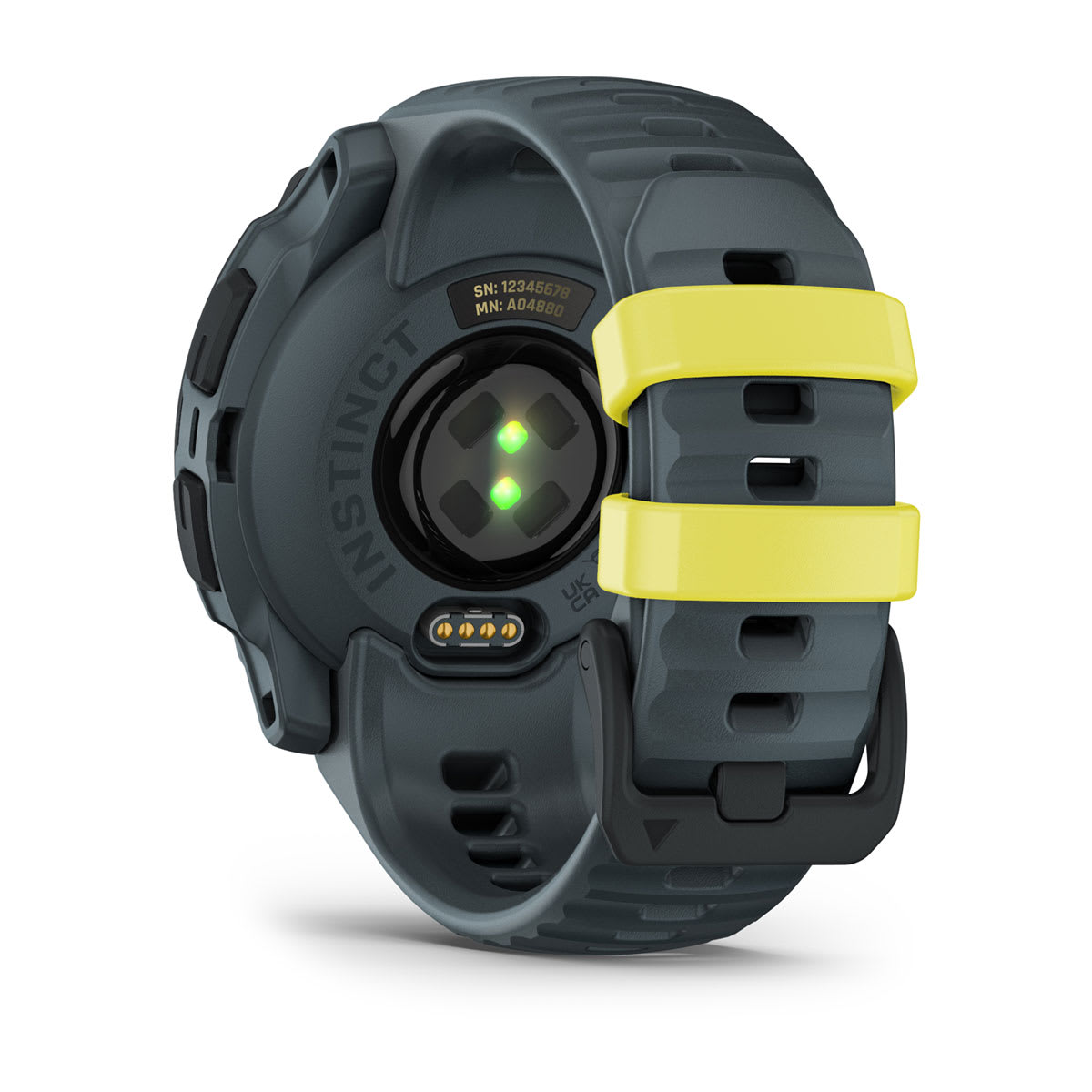 Garmin Instinct E 40mm Rugged GPS Smartwatch - back view, heart-rate sensor