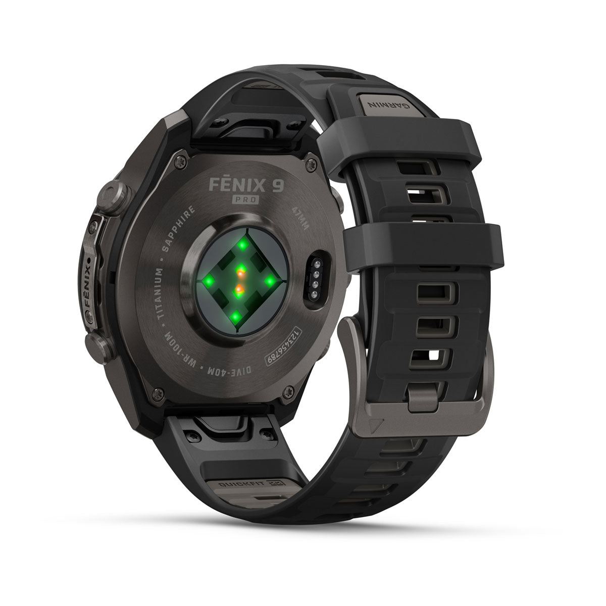 Garmin fenix 9 Pro 47mm AMOLED Sapphire GPS Smartwatch - rear view