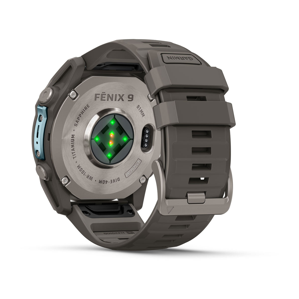 Garmin fenix 9 51mm AMOLED Sapphire GPS Smartwatch - rear view