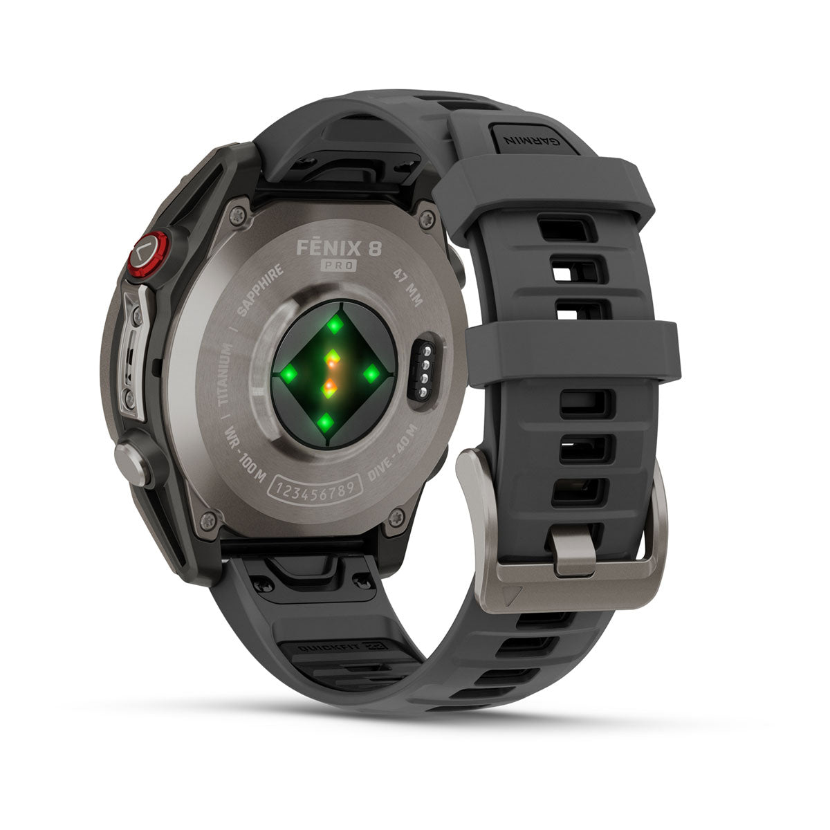 Garmin fenix 8 Pro 47mm AMOLED Sapphire GPS Smartwatch with inReach - rear view