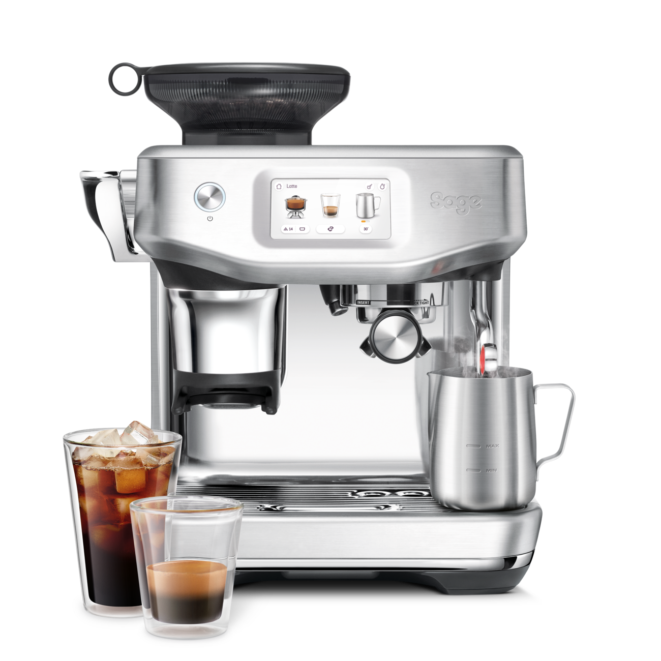 Sage Barista Touch Impress Bean-to-Cup Coffee Machine – Cold Extraction - Sea Salt | SES882SST4GUK1