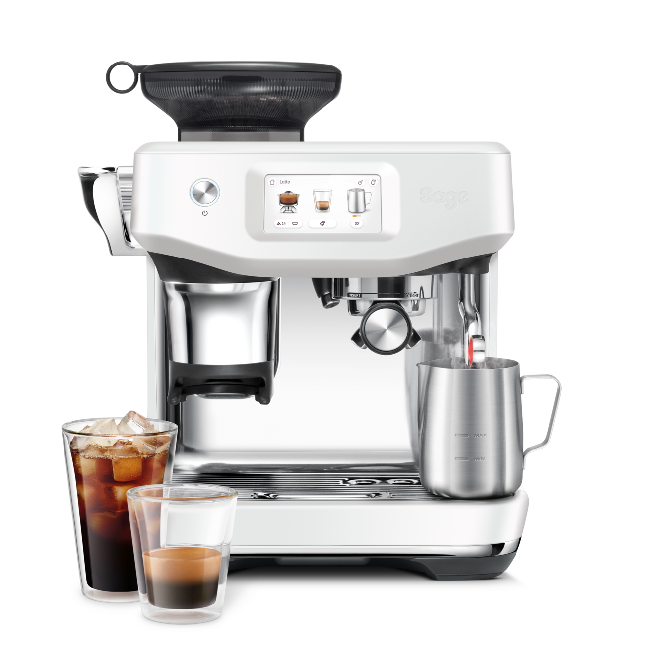 Sage Barista Touch Impress Bean-to-Cup Coffee Machine – Cold Extraction - Sea Salt | SES882SST4GUK1