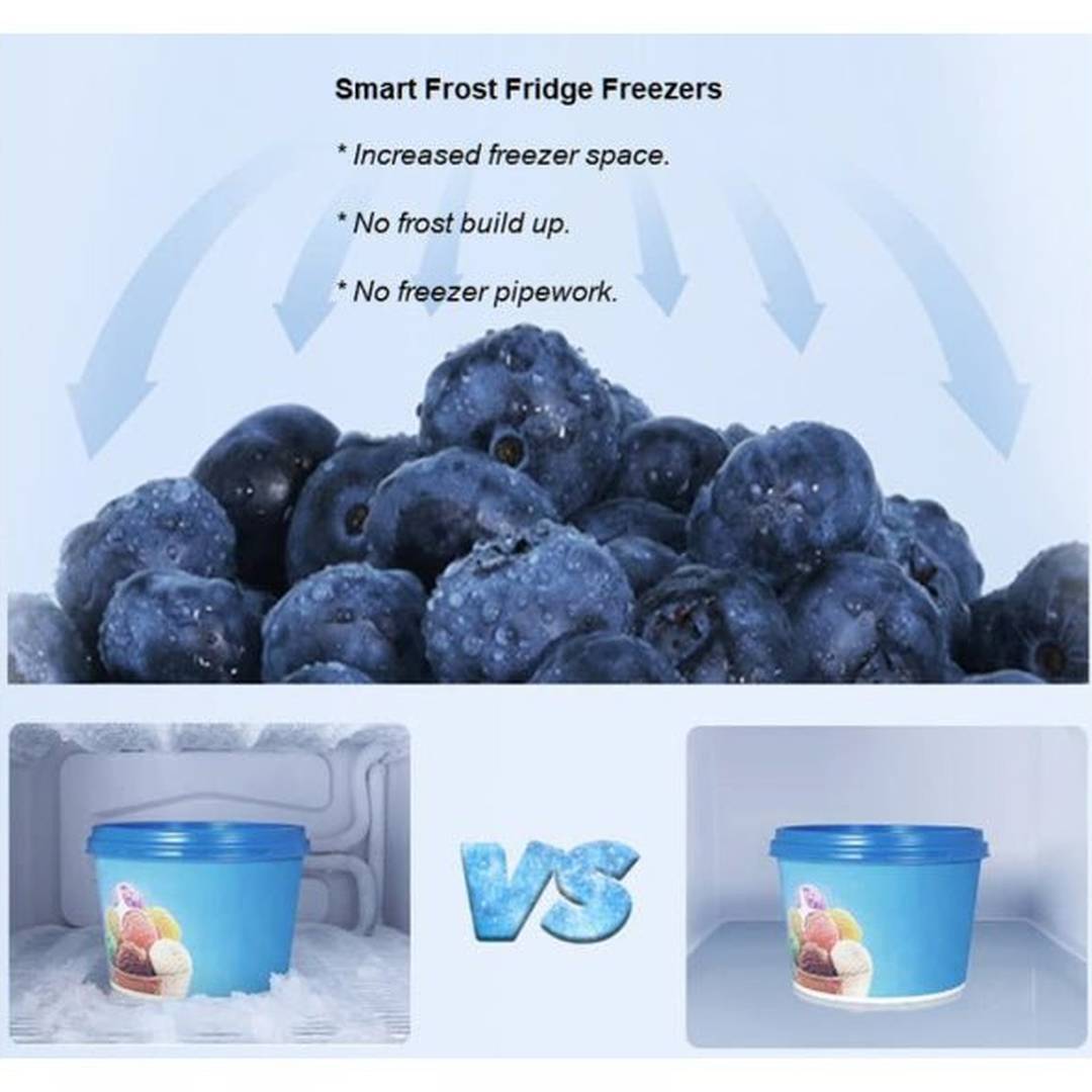 PowerPoint 55cm 60/40 Freestanding Black Fridge Freezer | P65564MSFBL Powerpoint Fridge Freezer Euronics Ireland
