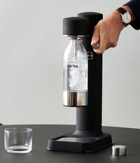 Aarke Small PET Water Bottle for Carbonator 3, 650ml — single bottle in use on Carbonator 3
