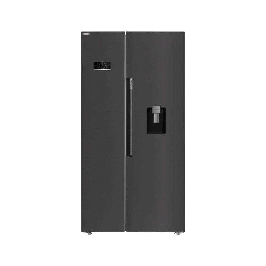 Beko Freestanding American Style Fridge Freezer with HarvestFresh™ Black Steel| ASD2442VPZ Beko Fridge Freezer Euronics Ireland