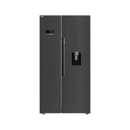 Beko Freestanding American Style Fridge Freezer with HarvestFresh™ Black Steel| ASD2442VPZ
