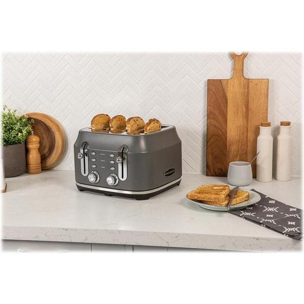 Rangemaster Classic 4 Slice Grey Toaster | RMCL4S201GY Rangemaster Toaster Euronics Ireland