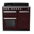 Rangemaster Estel Deluxe 100 Induction range cooker in Bordeaux with Chrome trim