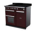 Rangemaster Estel Deluxe 100 Induction range cooker in Bordeaux with Chrome trim