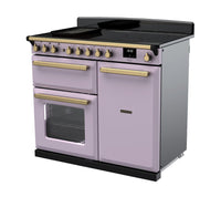 Rangemaster Estel Deluxe 100 Induction range cooker in Heather with Brass trim