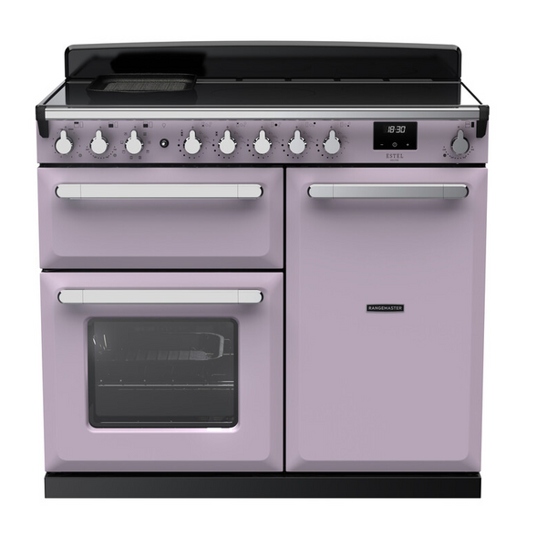 Rangemaster Estel Deluxe 100 Induction range cooker in Heather with Chrome trim