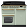Rangemaster Estel Deluxe 100 Induction range cooker in Mint with Brass trim