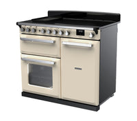 Rangemaster Estel Deluxe 100 Induction range cooker in Pale Cream with Chrome trim
