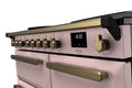 Rangemaster Estel Deluxe 100 Induction range cooker in Pale Pink with Brass trim