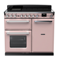 Rangemaster Estel Deluxe 100 Induction range cooker in Pale Pink with Chrome trim